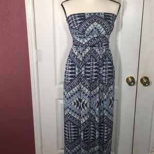 Emerald sundae strapless maxi dress